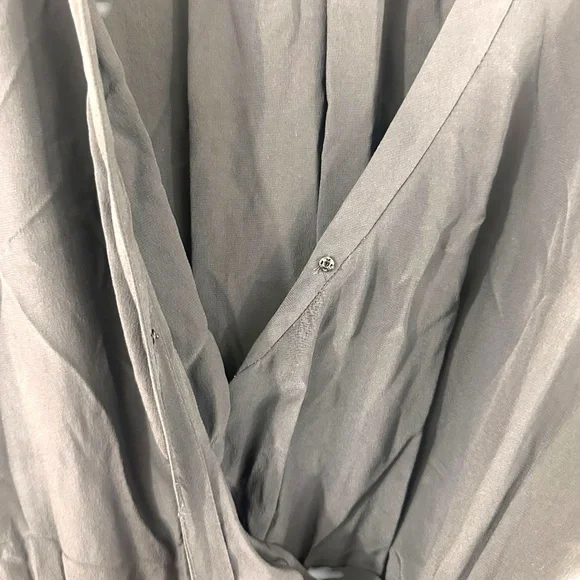 Madewell Gray Silk Faux-Wrap Dress Size 6 - Picture 4 of 7